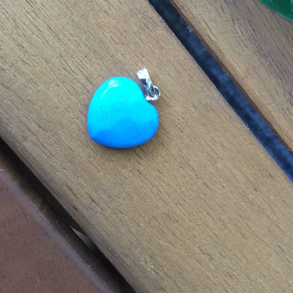 Natural turquoise pendant SS